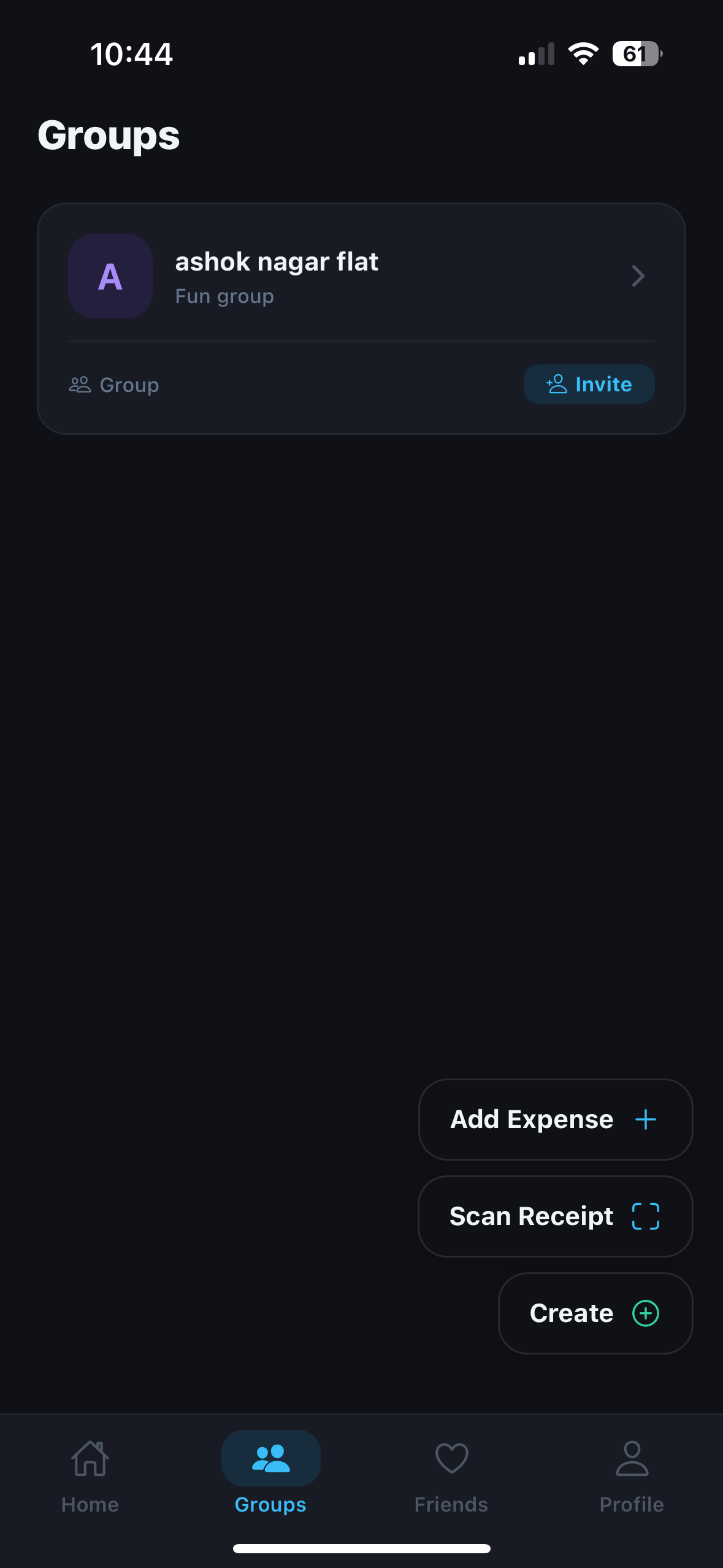 Groups for shared expenses with roommates or trips